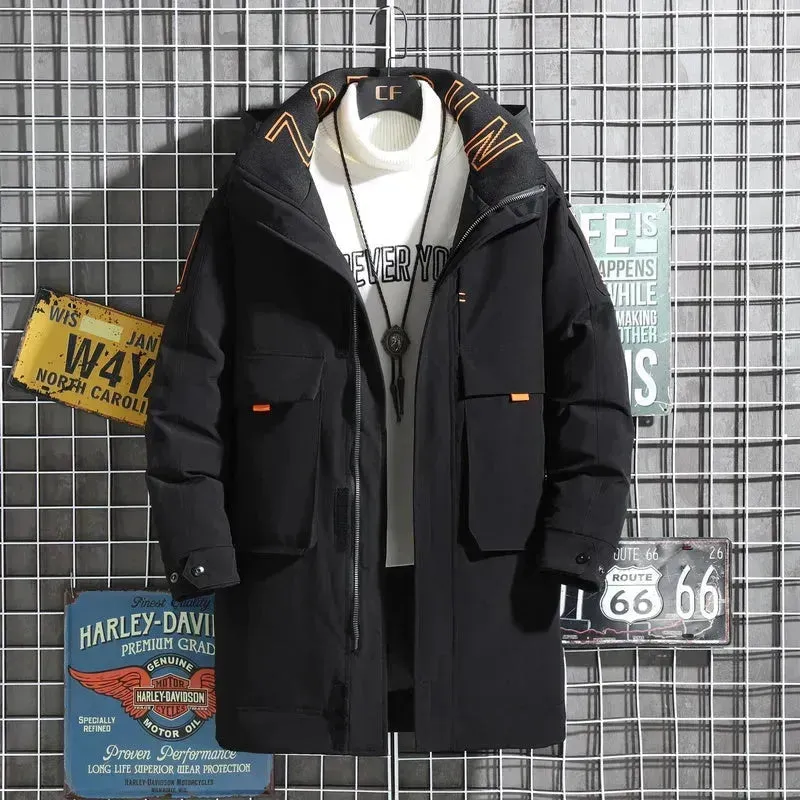 Fall Winter Mid length  Work Down jacket men