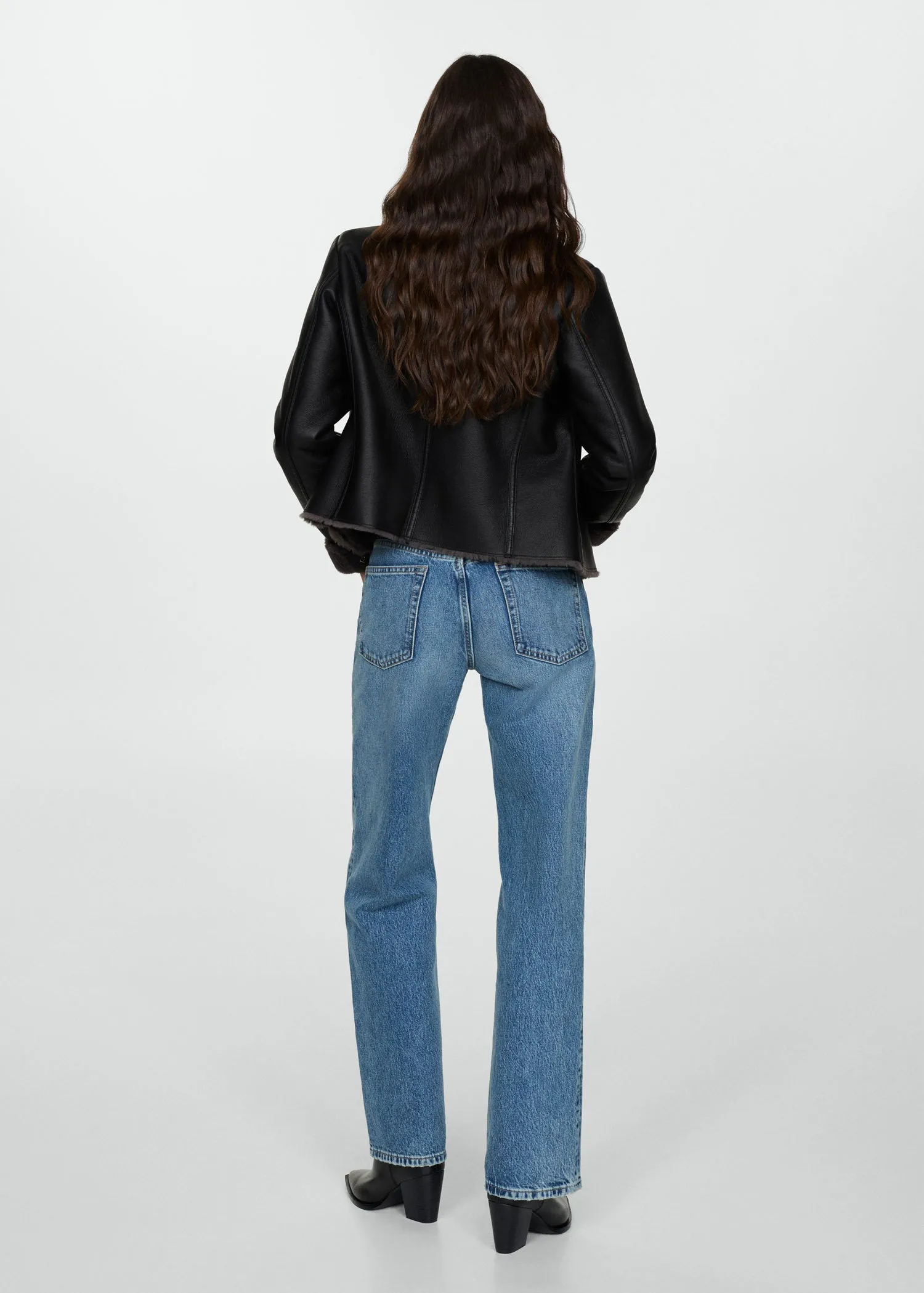 Faux shearling-lined jacket - Black