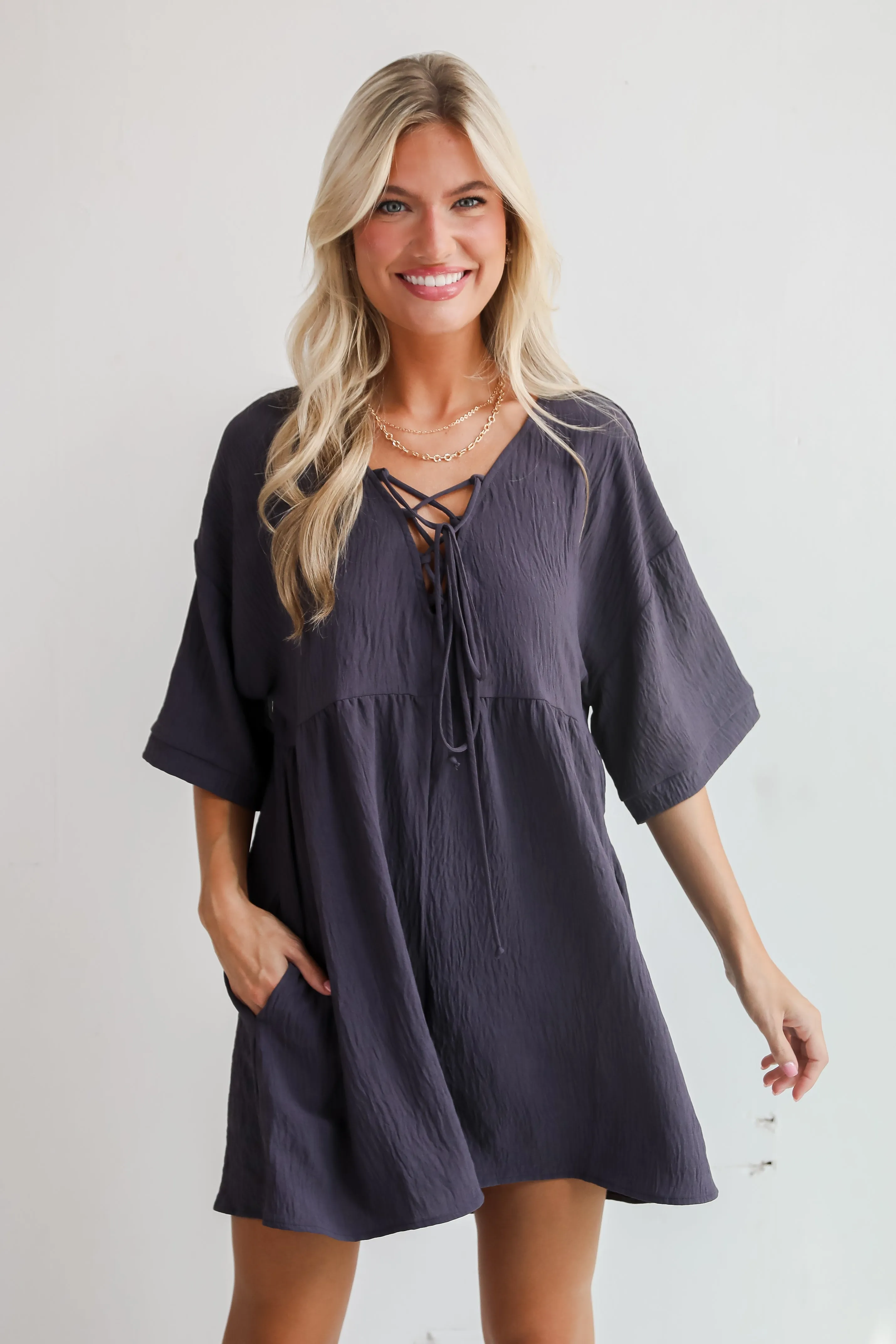 FINAL SALE - Remarkable Grace Charcoal Romper