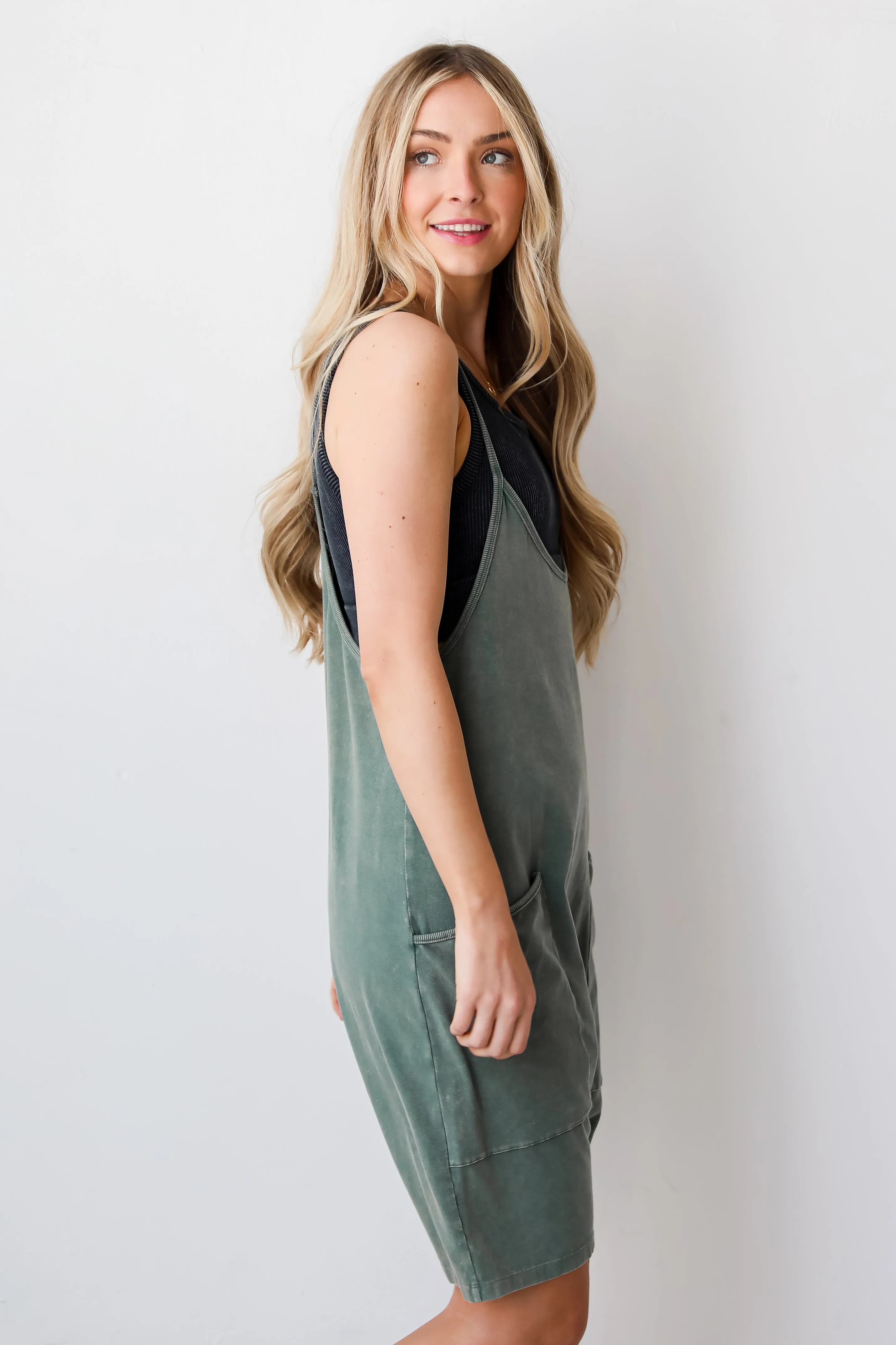 FINAL SALE - Super Base Olive Romper - DU DEAL