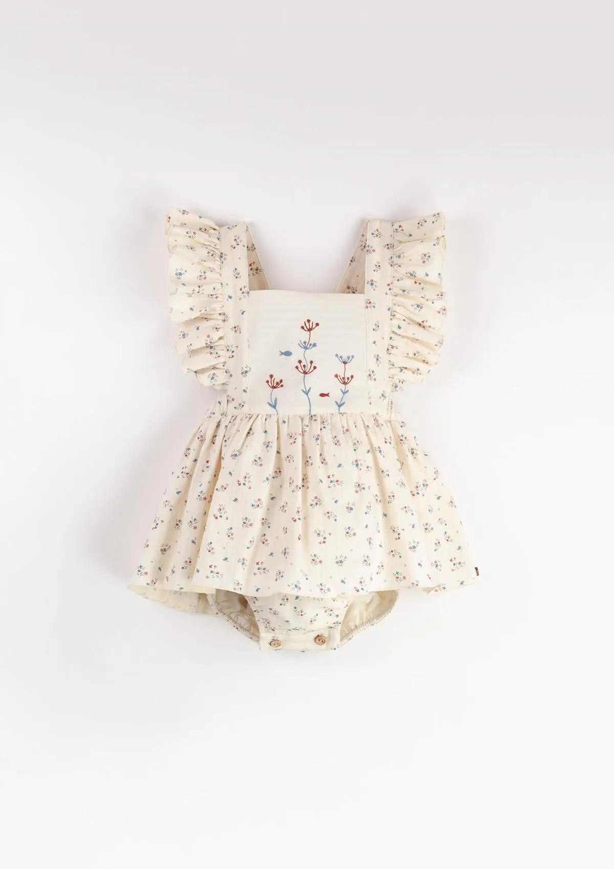 Floral Elegant Baby Romper With Ruffles