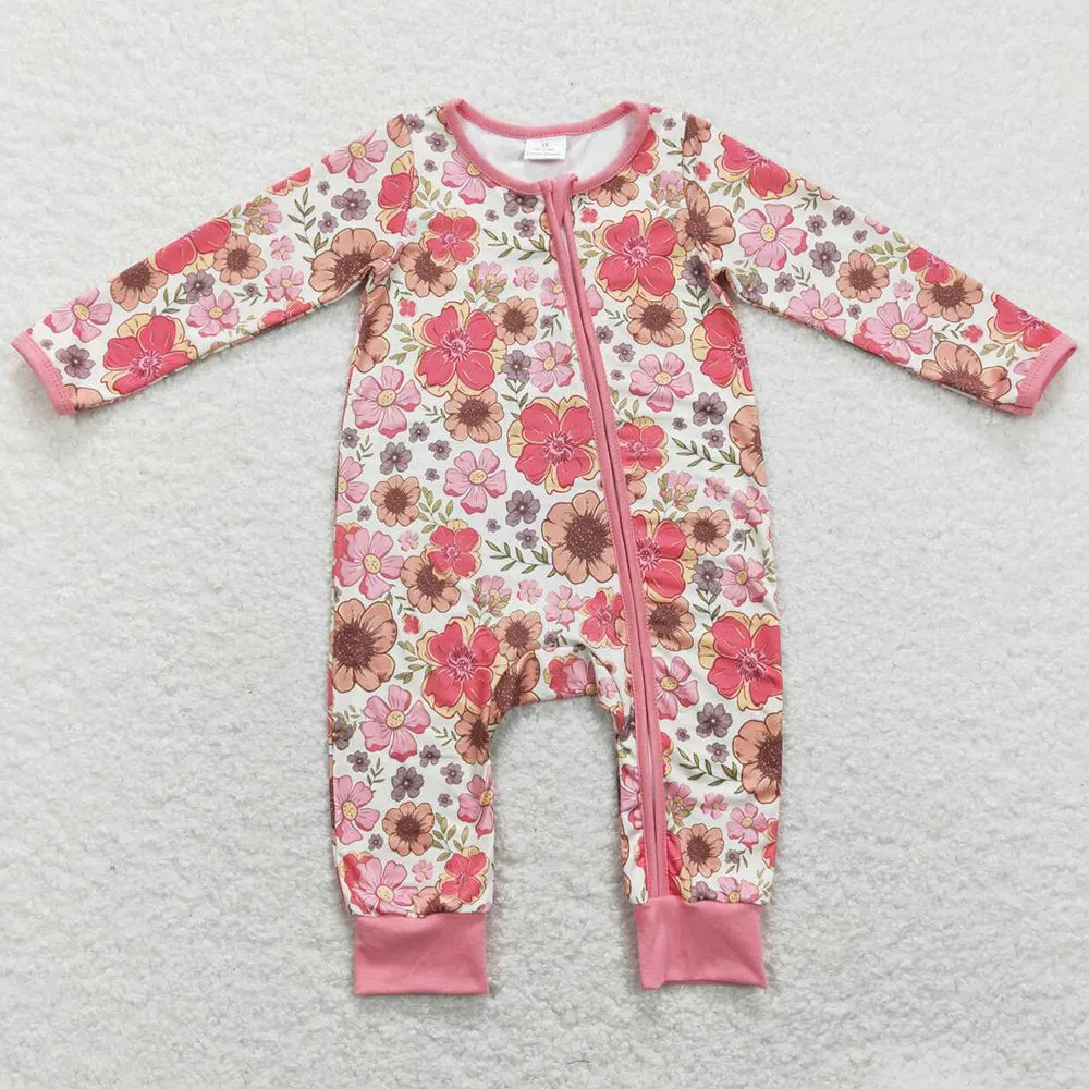 Flower Print Boutique Infant Baby Girls Rompers LR0895