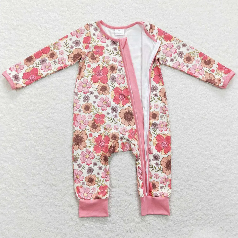 Flower Print Boutique Infant Baby Girls Rompers LR0895