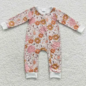 Flower Print Cute Baby Girls Rompers LR0460