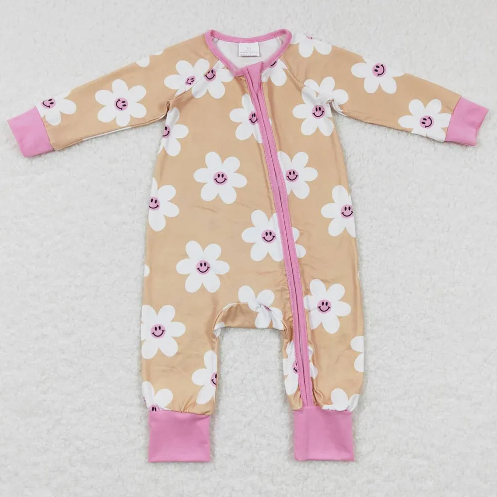 Flower Print Infant Baby Girls Rompers LR0732