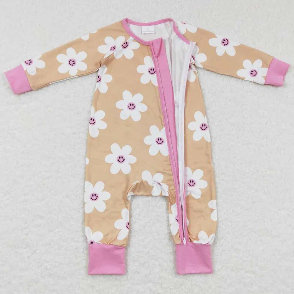 Flower Print Infant Baby Girls Rompers LR0732