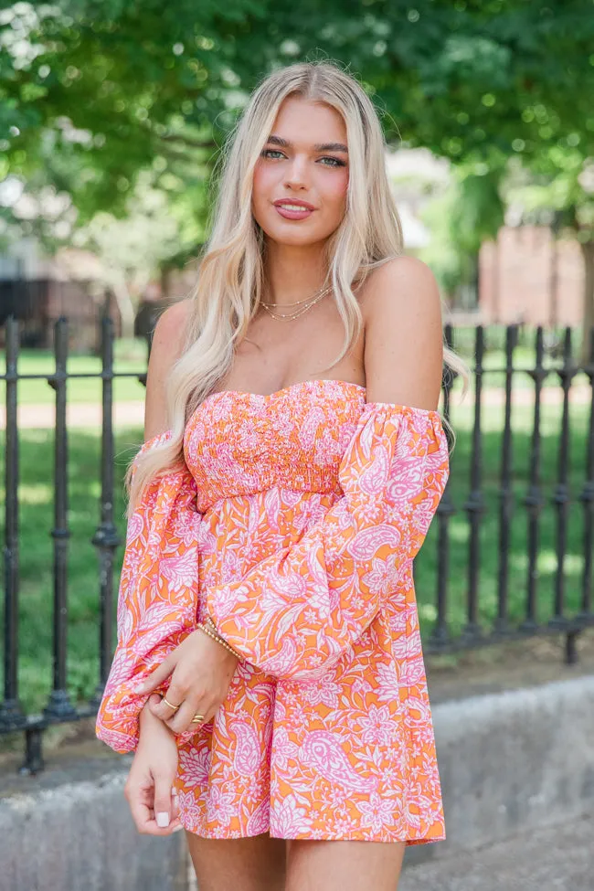 Following The Sun Multi Print Off The Shoulder Romper FINAL SALE