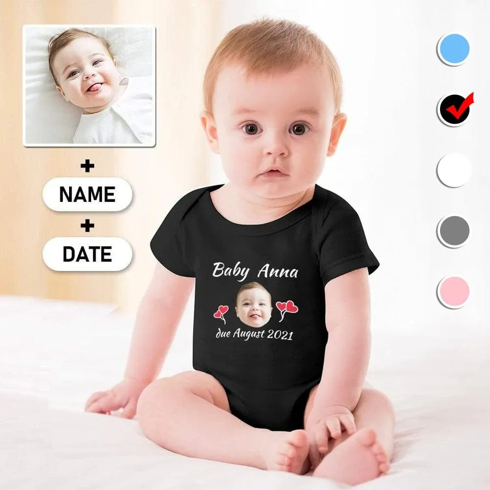 #For 3M-2T Custom Face&Name&Date Cherub Bubble Romper Baby Jumpsuit Personalized Baby Romper Newborn Baby Bodysuit