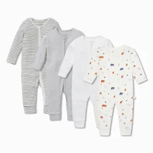 Forest Bear Zip Romper 4 Pack