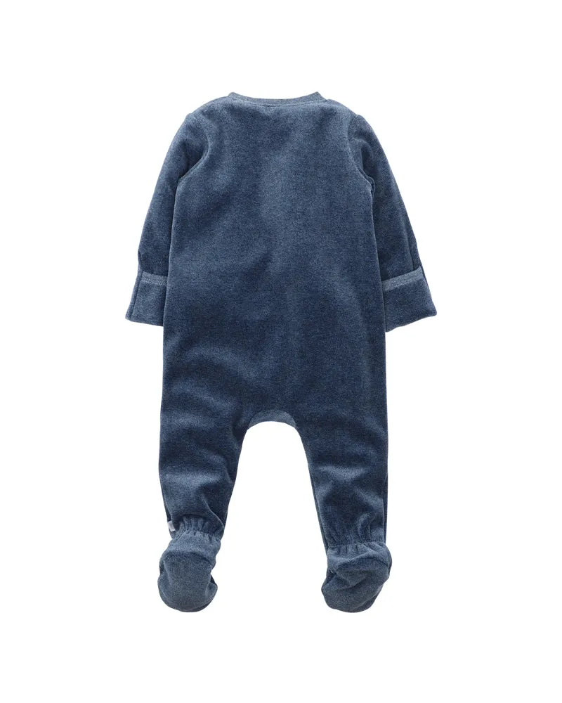 FOX & FINCH DRAGON VELOUR LS ZIP ONESIE