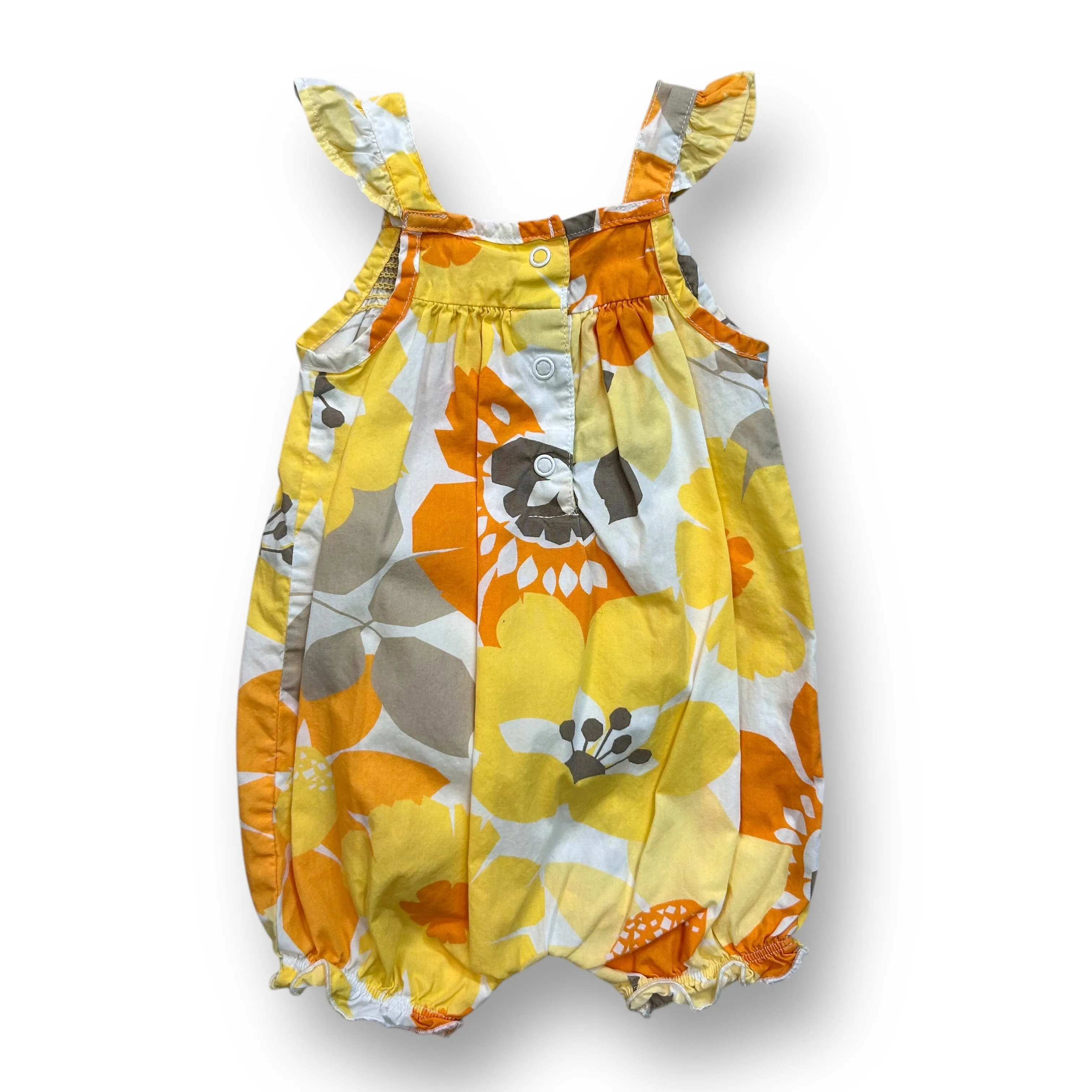 Girls Carter's Size 3 Month Yellow & Orange Summery Snap Romper