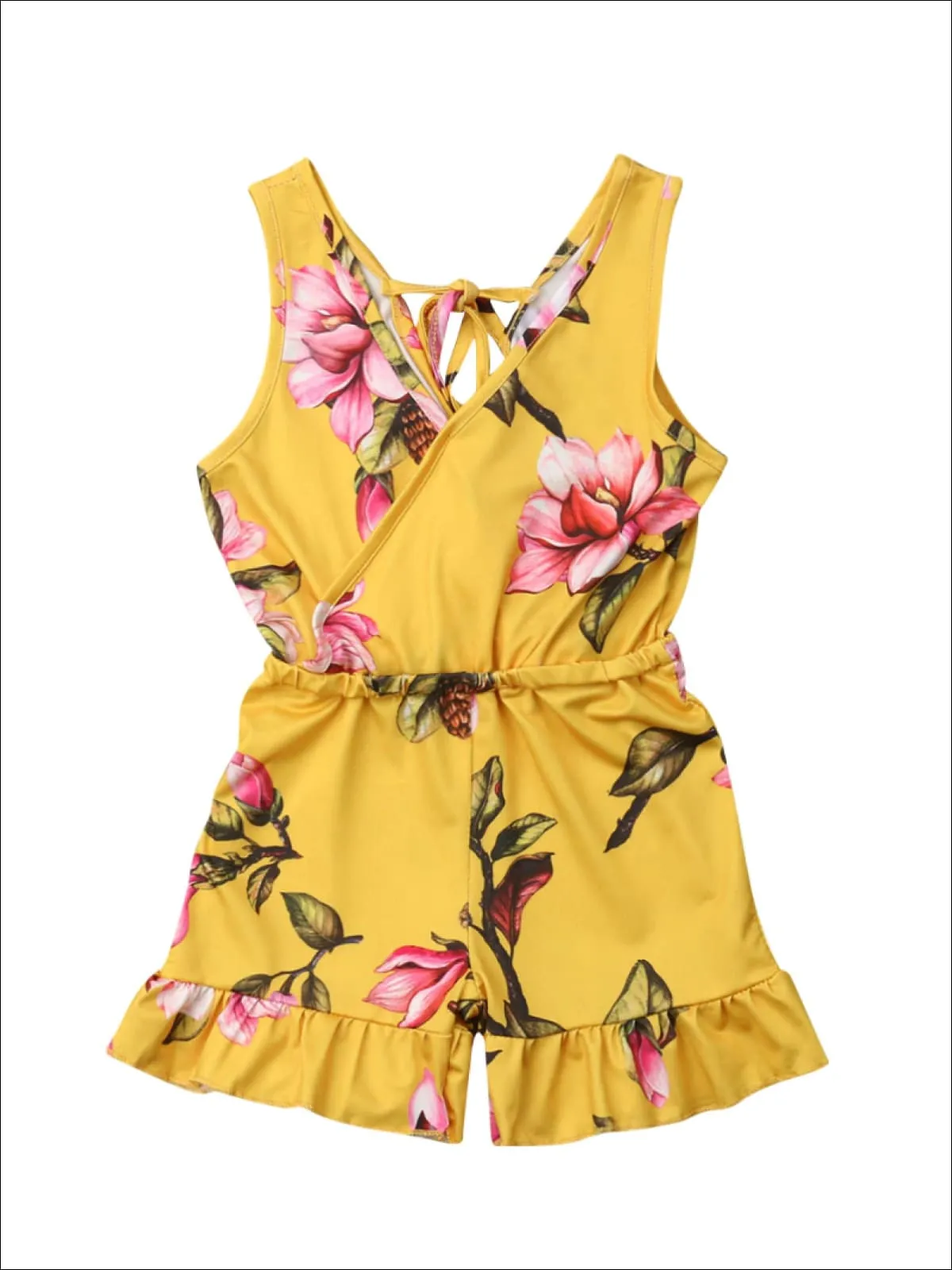 Girls Floral Cross Cover Romper