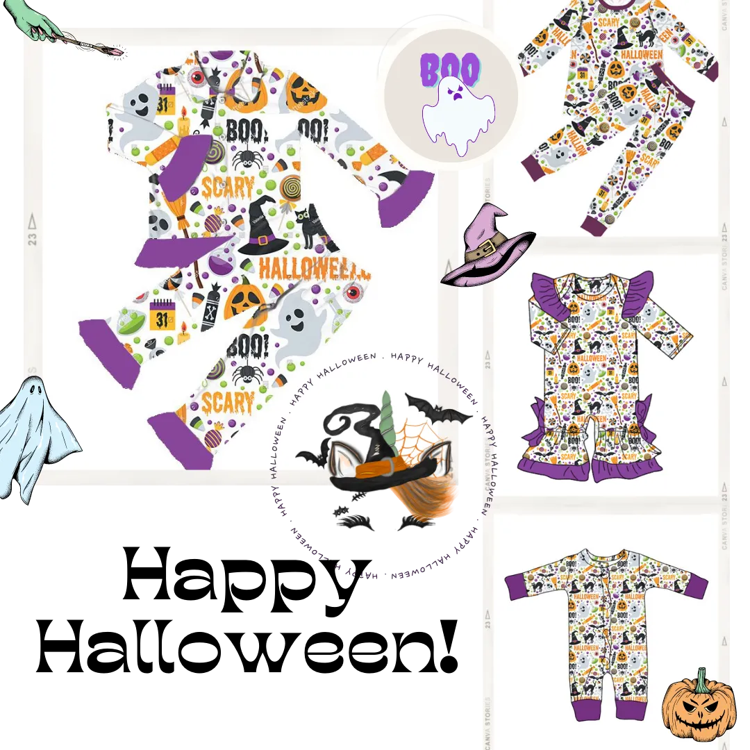 Halloween Ruffle Baby Romper