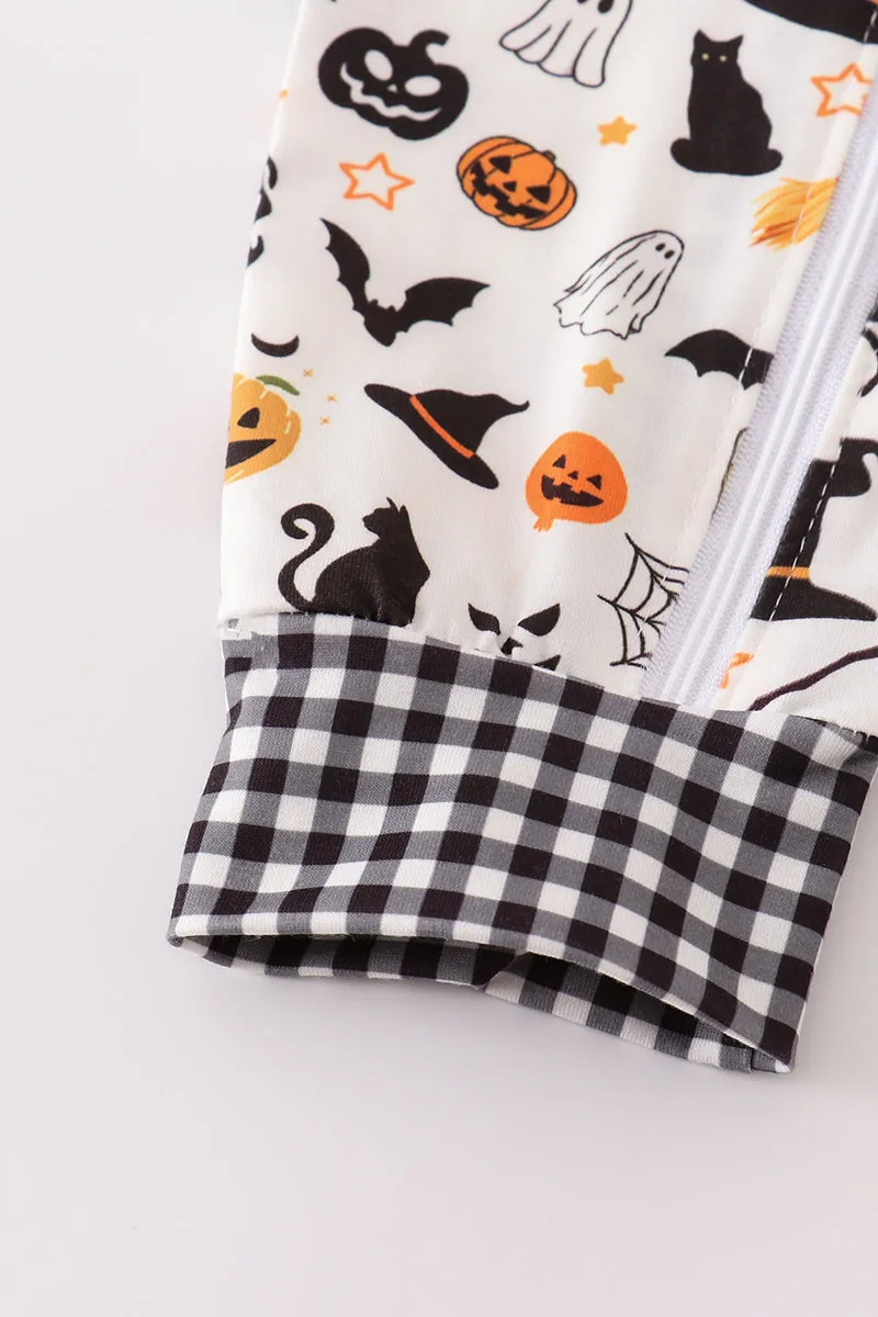 Halloween zip boy romper