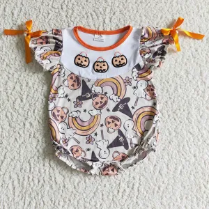 Hallowen Infant Baby Girls Romper Pumpkin Embroidery Jumpsuit SR0086