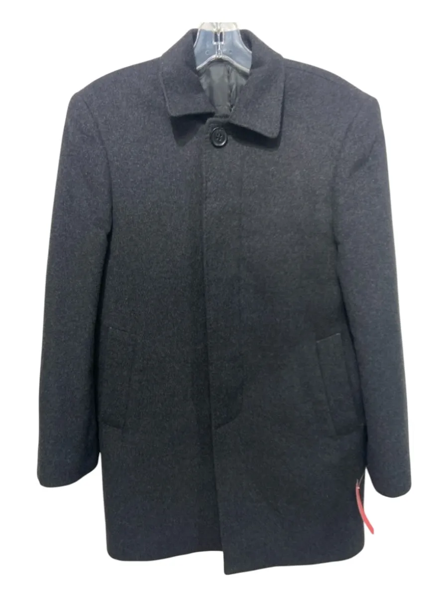 Ike Behar Size 14 Gray Wool Blend Solid Overcoat Men's Jacket