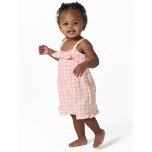 Infant and Toddler Girls Pink Gingham Romper