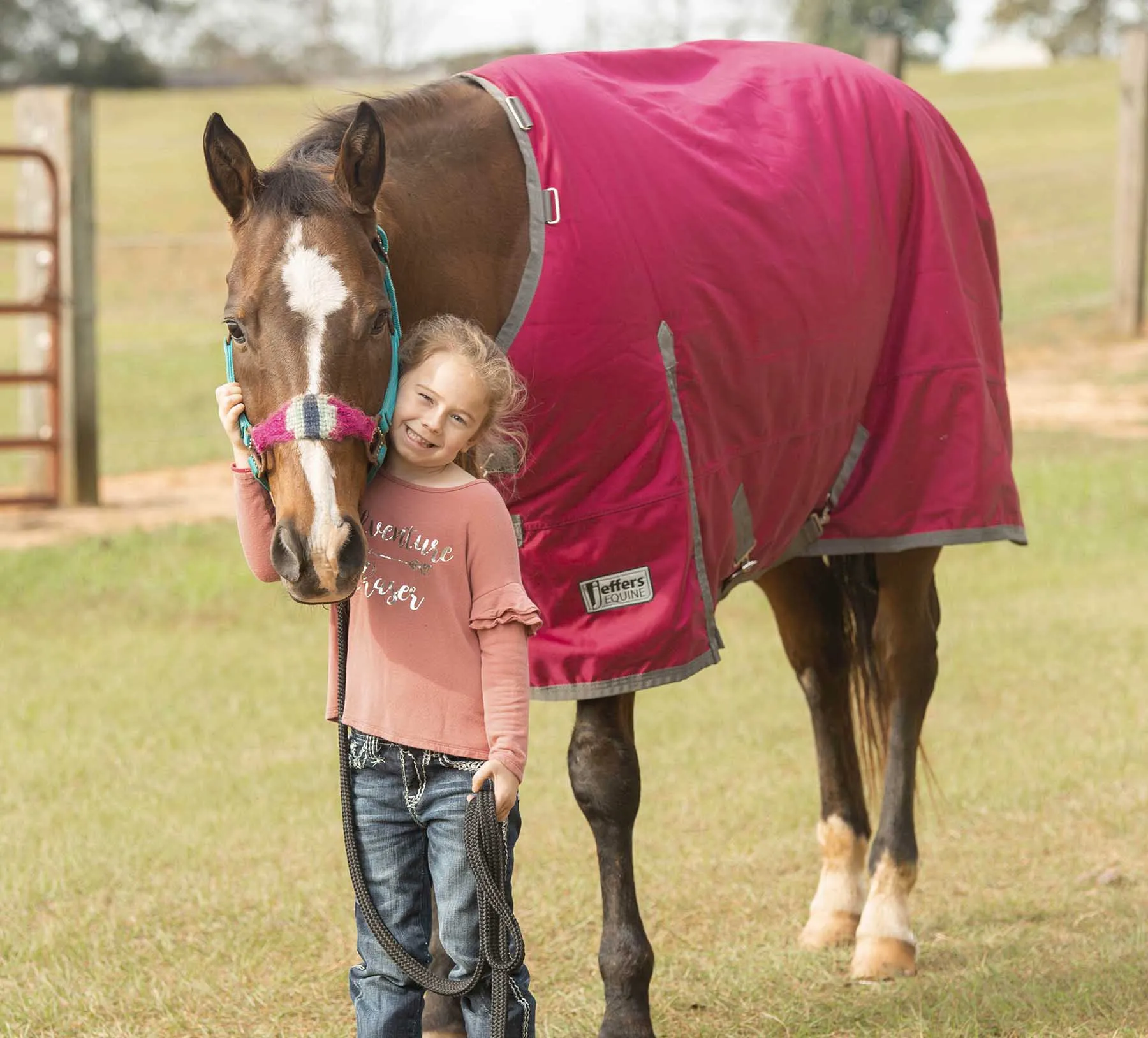 Jeffers Romper Stomper Turnout Sheet, 1680D (in Maroon/Gray)