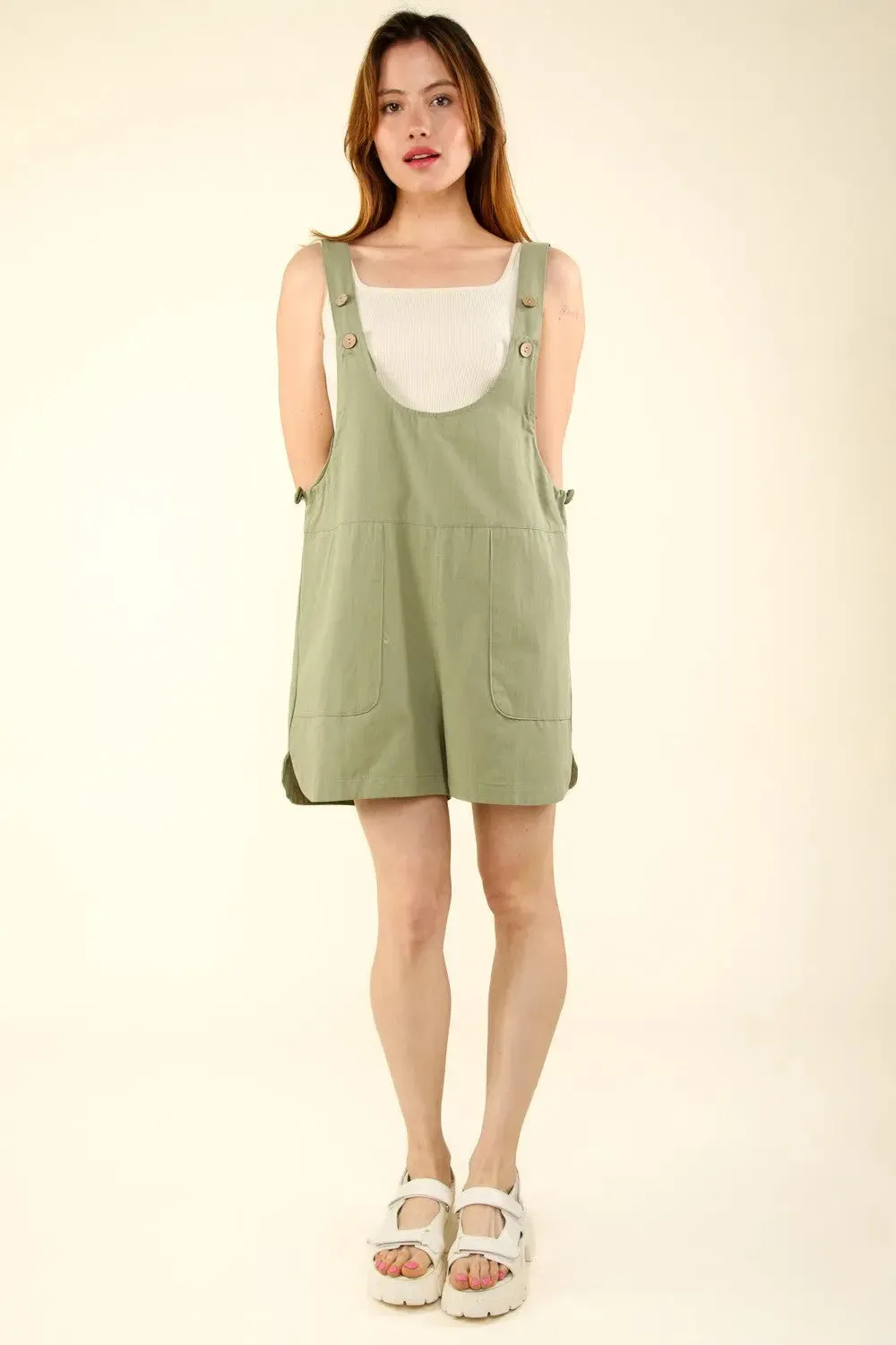 Joya Adjustable Waist Suspender Overalls with Pockets