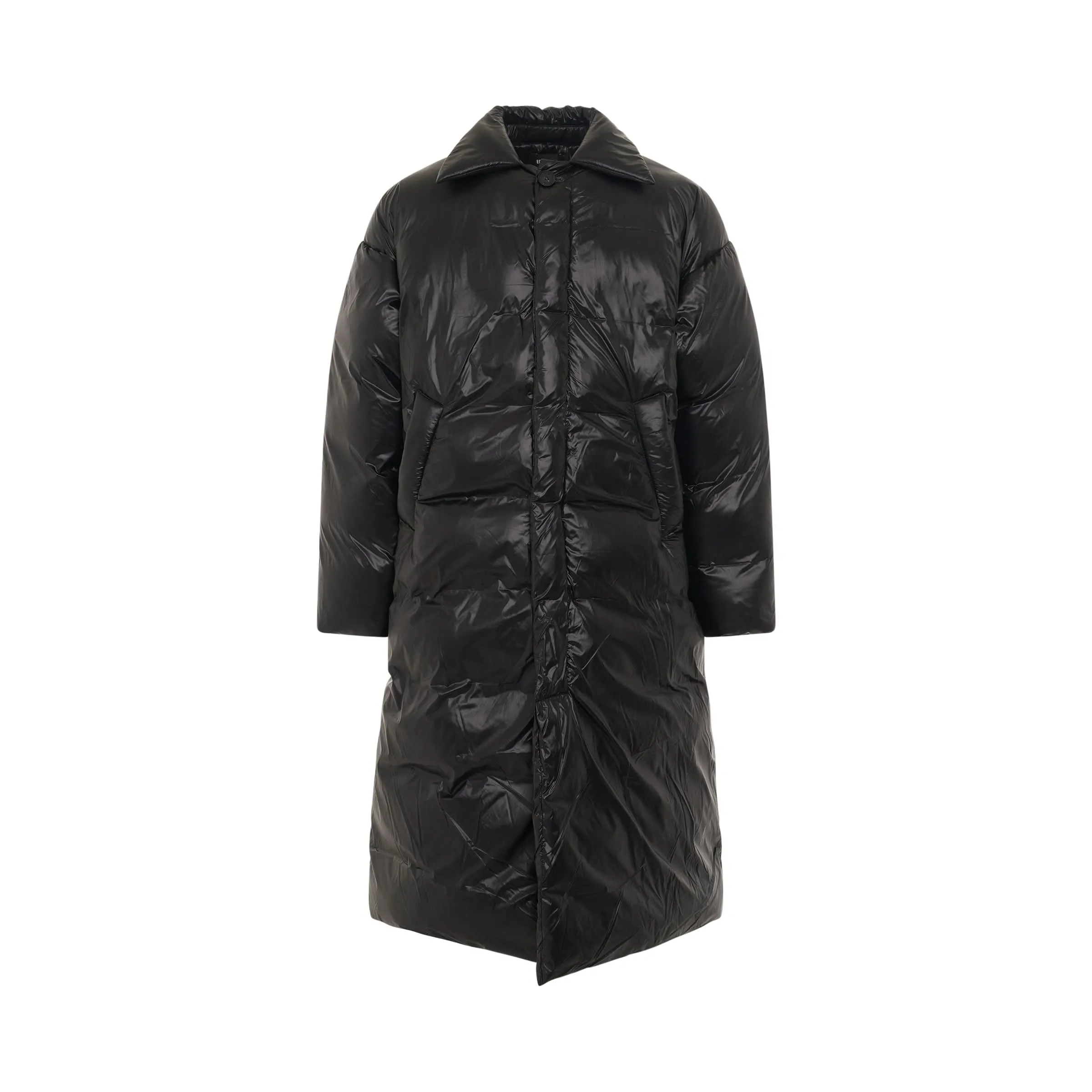 JSCM Puffer Coat in Shiny Black