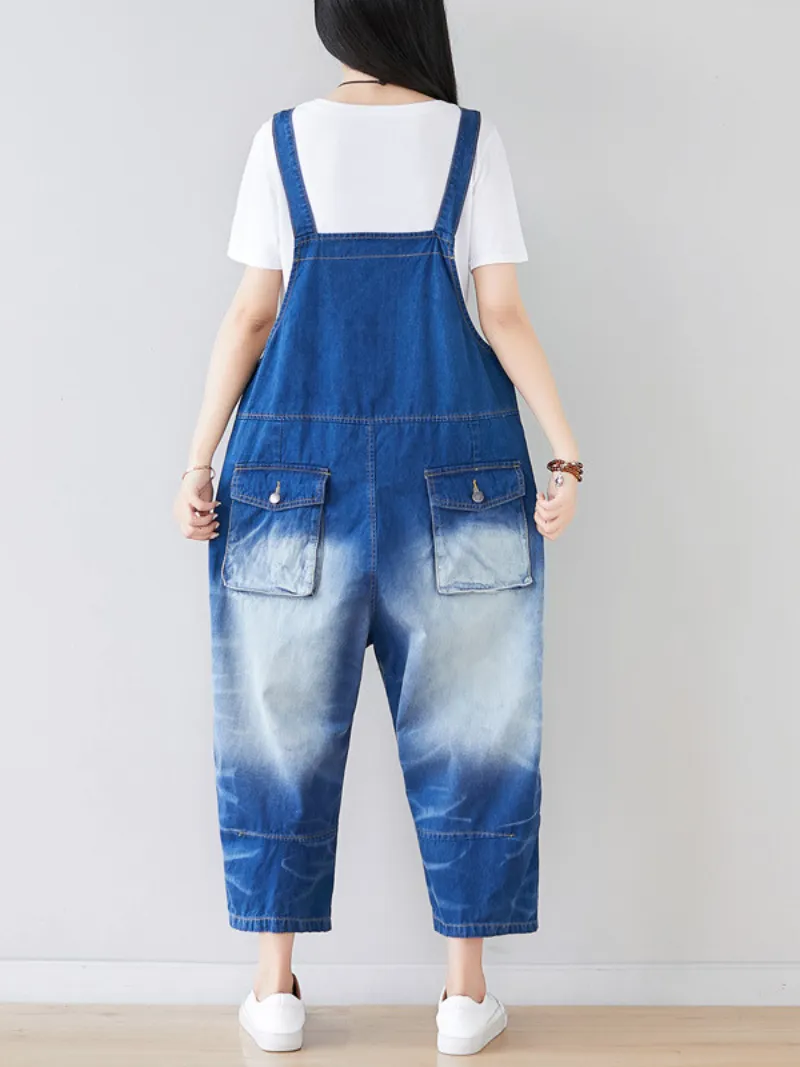 Just My Size Denim Cropped Overall Dungarees