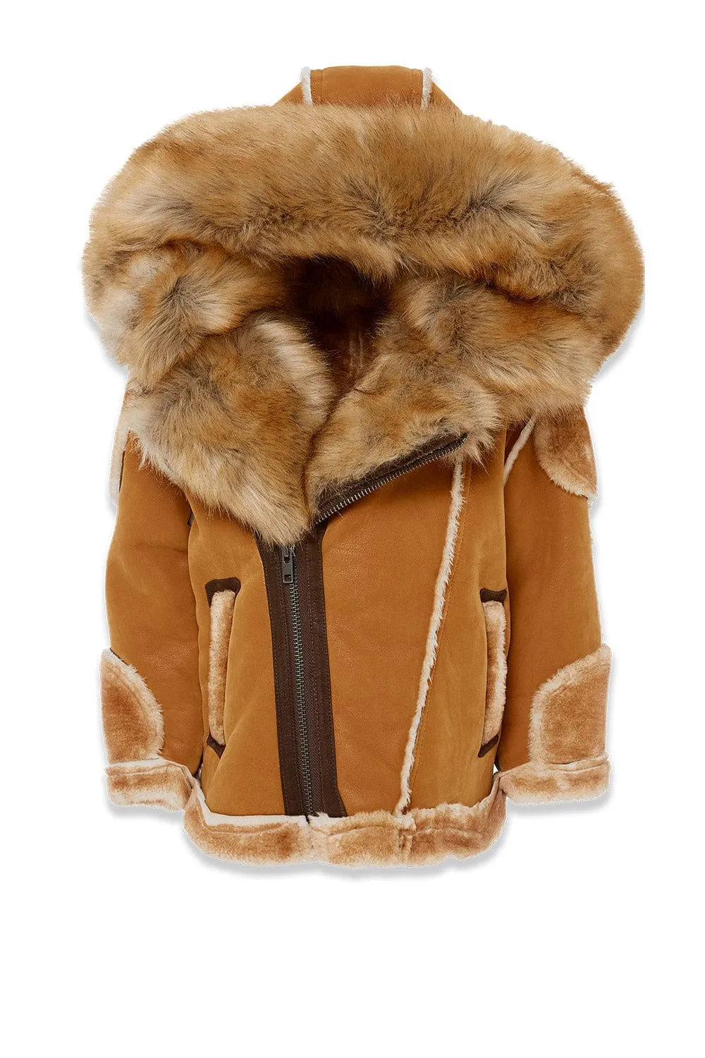 Kids El Jefe Shearling Moto Jacket (Cognac)