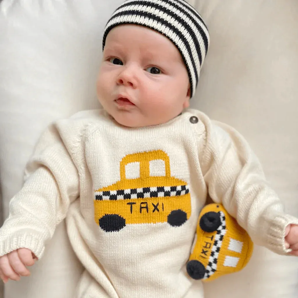 Knit Baby Romper - Taxi