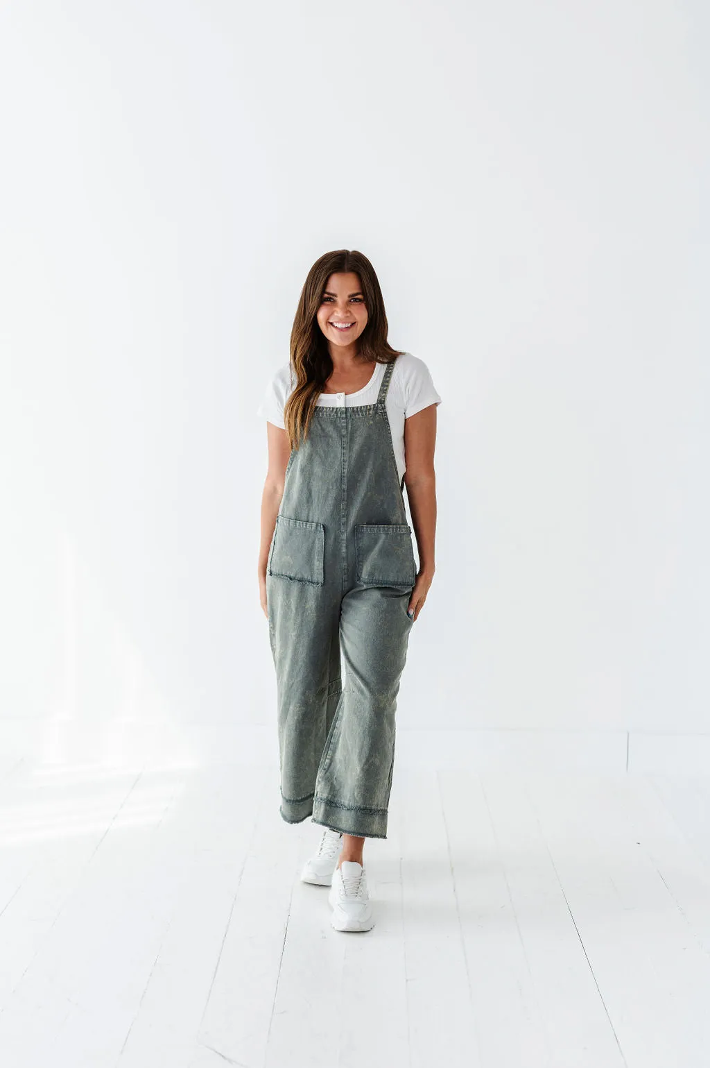 Leighton Overalls in Grey Blue