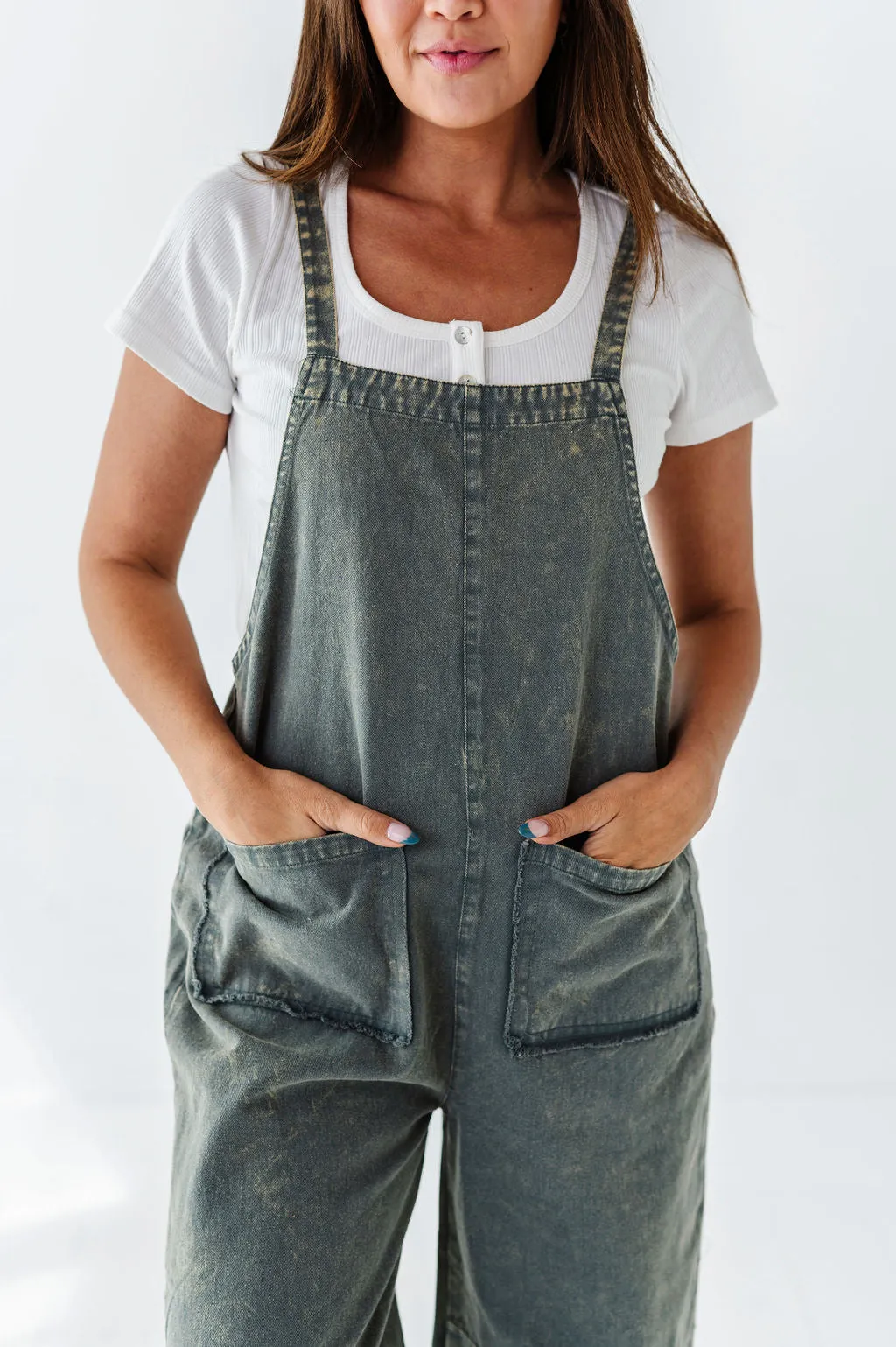 Leighton Overalls in Grey Blue