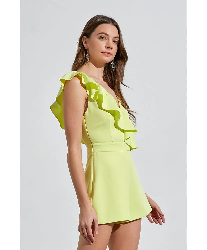 Lemon Pop Ruffle Romper