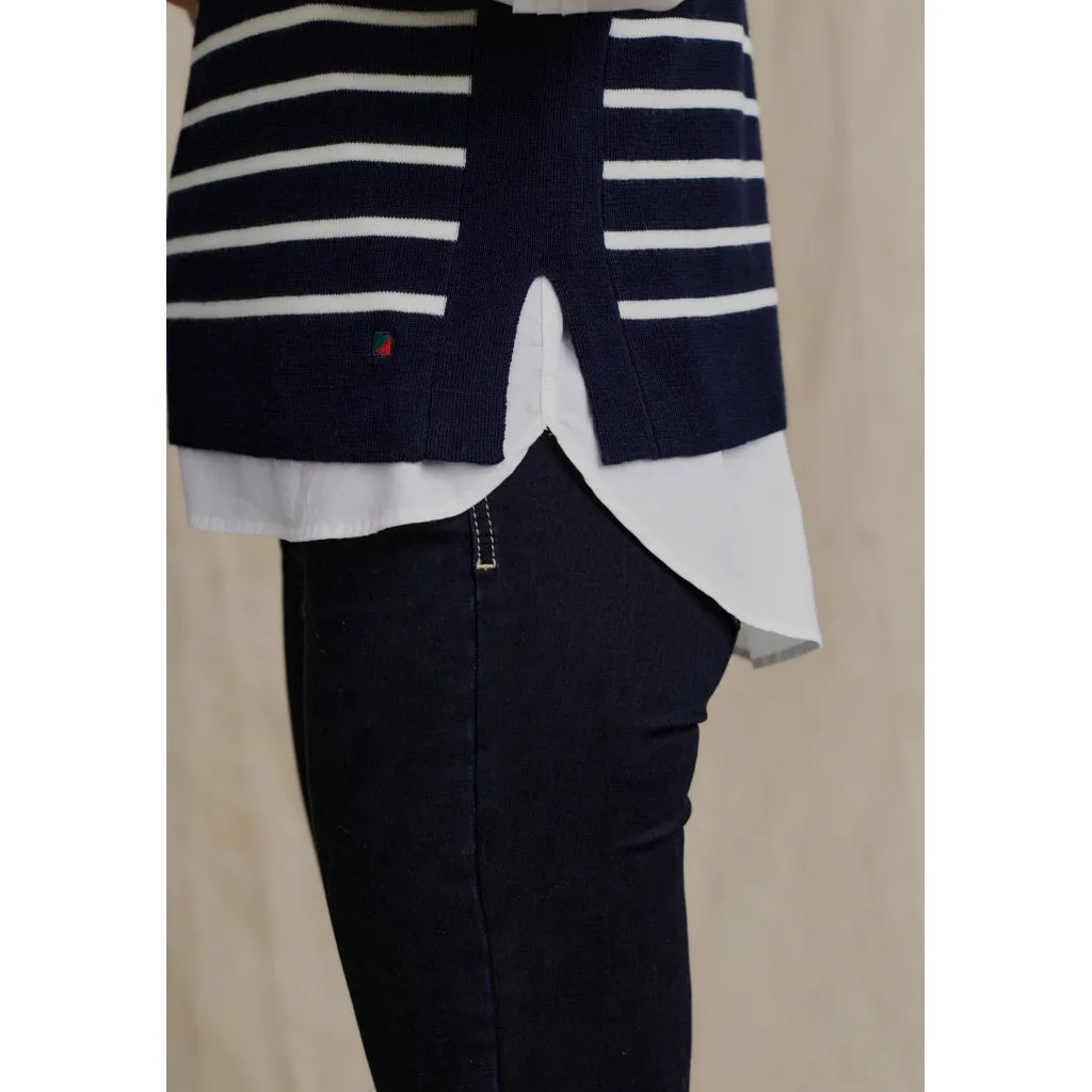 Lera Knit Vest - Dark Navy Stripe