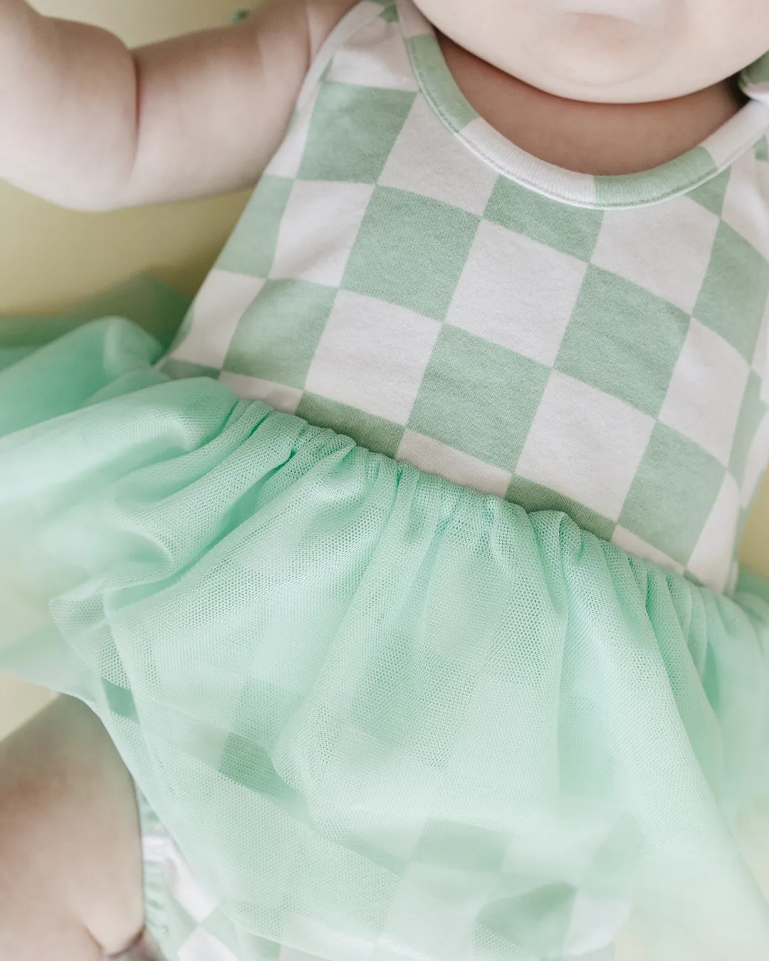 LPK Tutu Romper - Checkered Mint