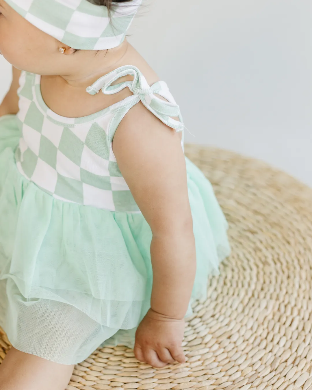 LPK Tutu Romper - Checkered Mint