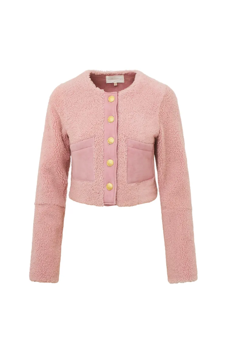 Lully Faux Shearling Jacket - ROSE DUST