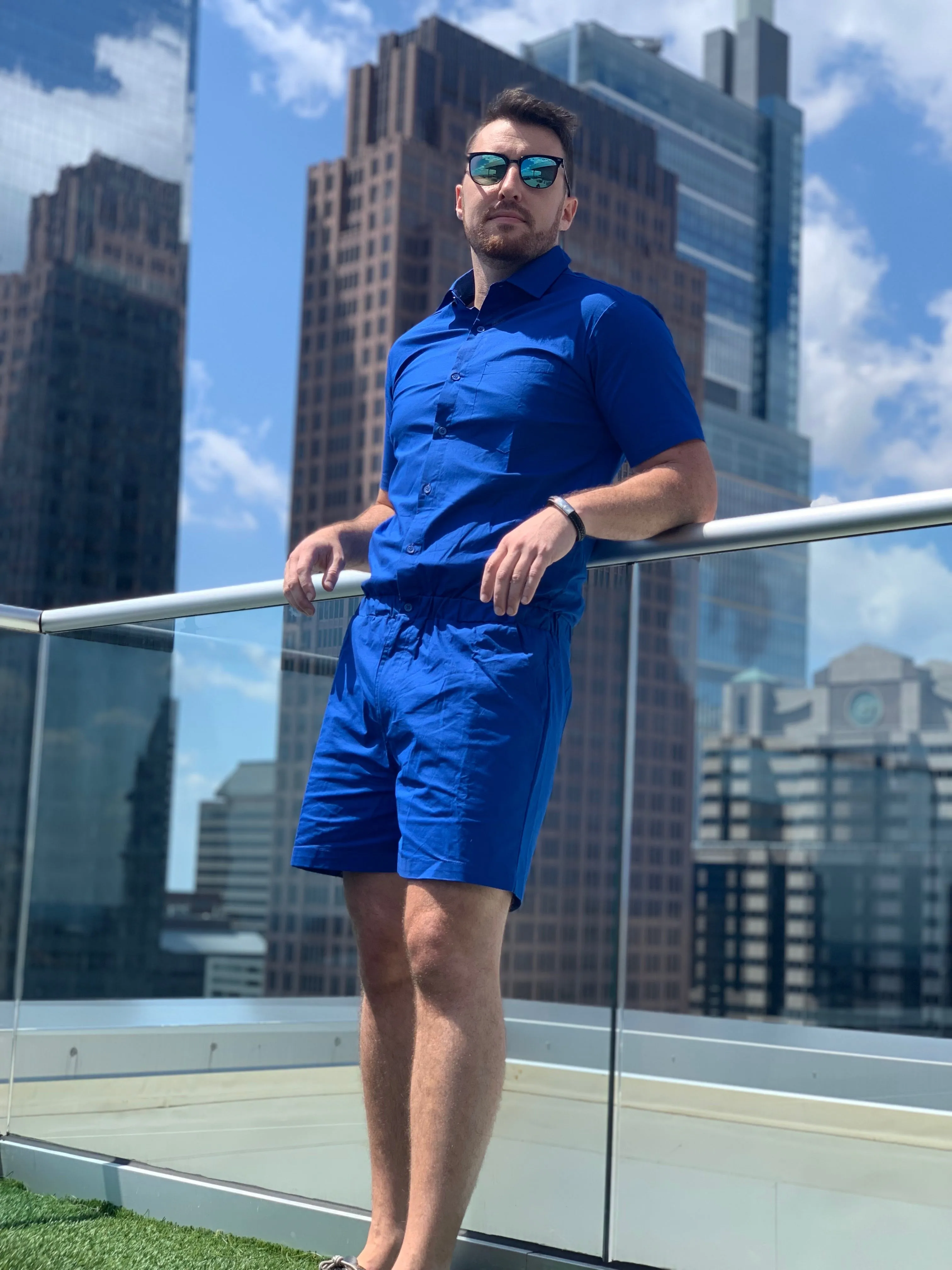 Male Romper - Royal Blue