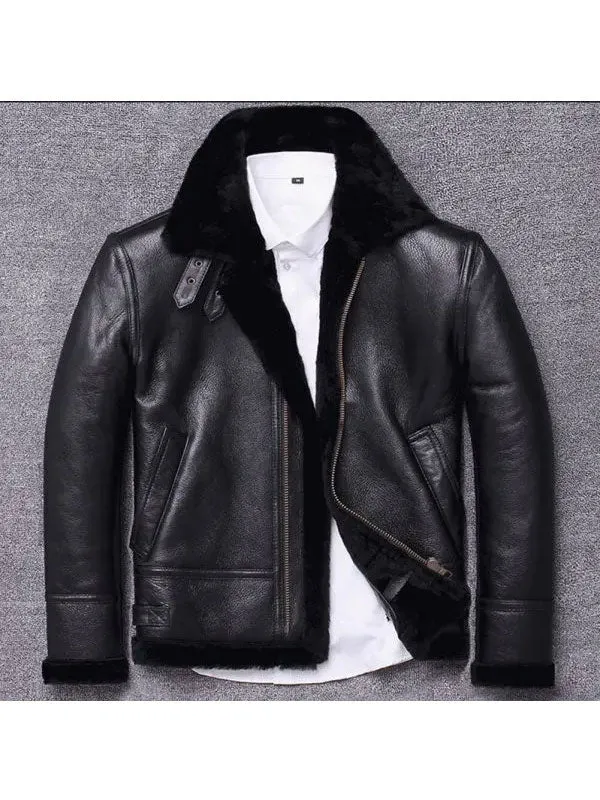 Mens Sheepskin Winter Fur Coat Jacket