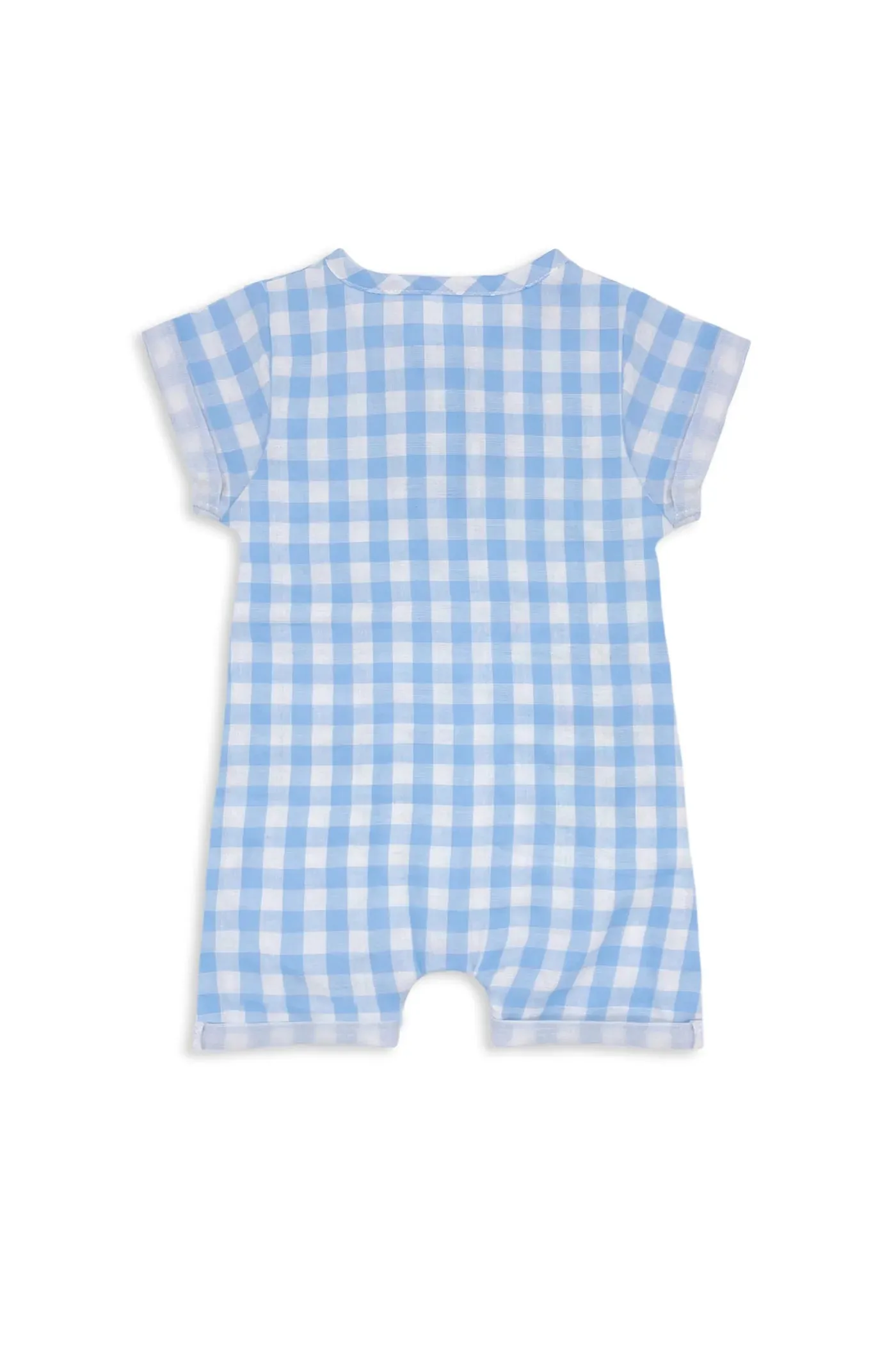 MILKY BLUE CHECK ROMPER