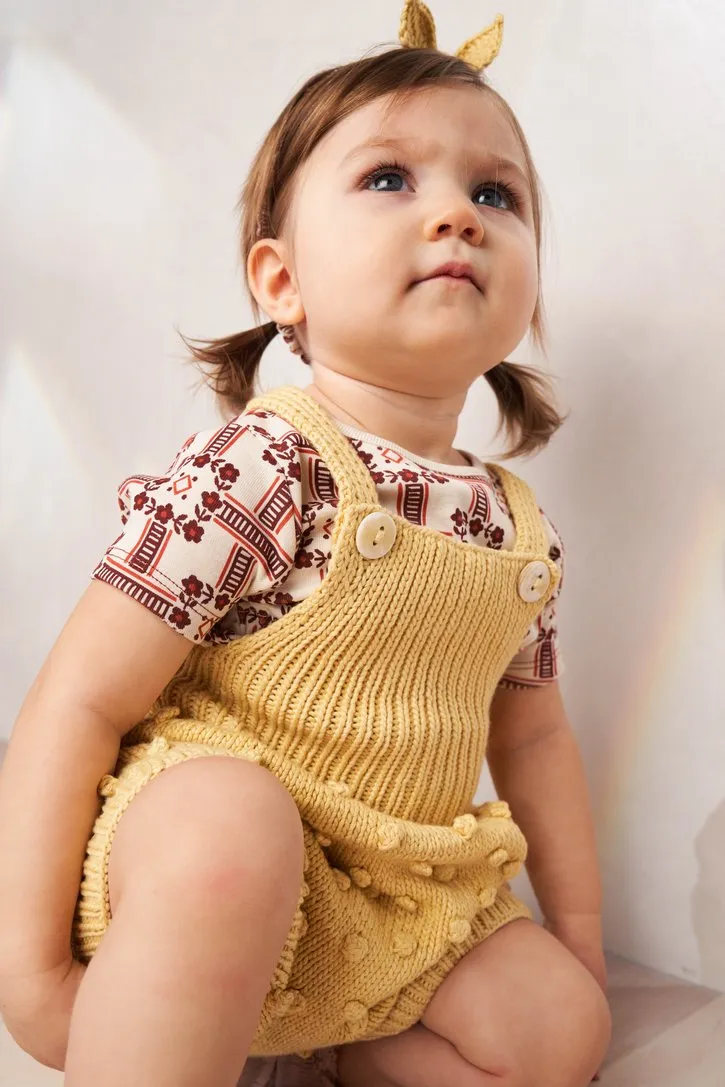 Misha & Puff Popcorn Romper - Straw