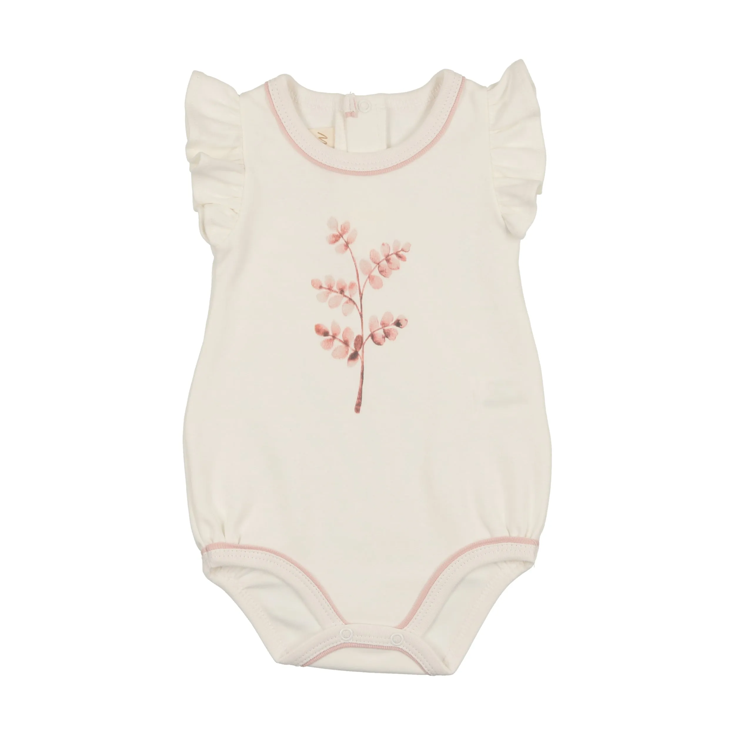 Mon Tresor Baby Stem Stitch Girls Romper Ivory & Pink