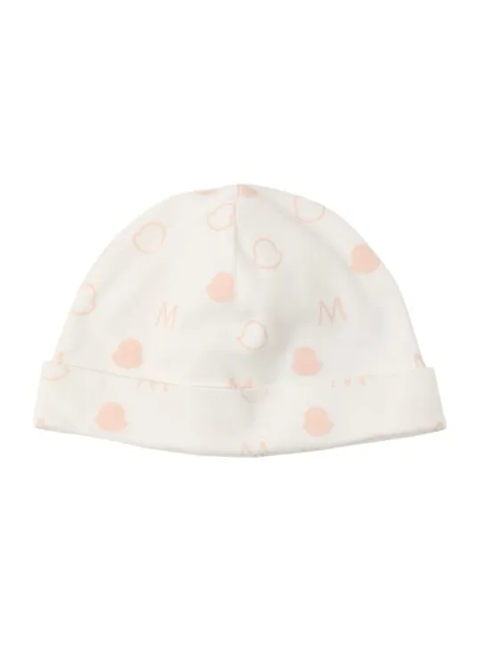 Moncler   All over logo cotton romper &amp; hat 