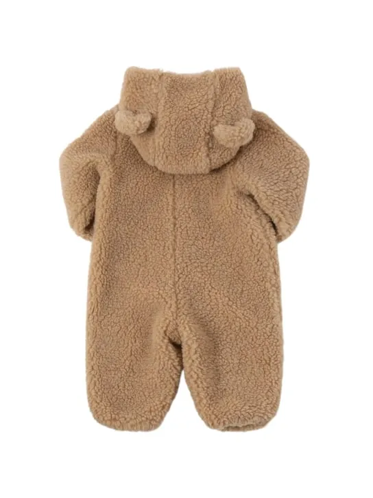 Moncler   Teddy tech romper w/ hood 