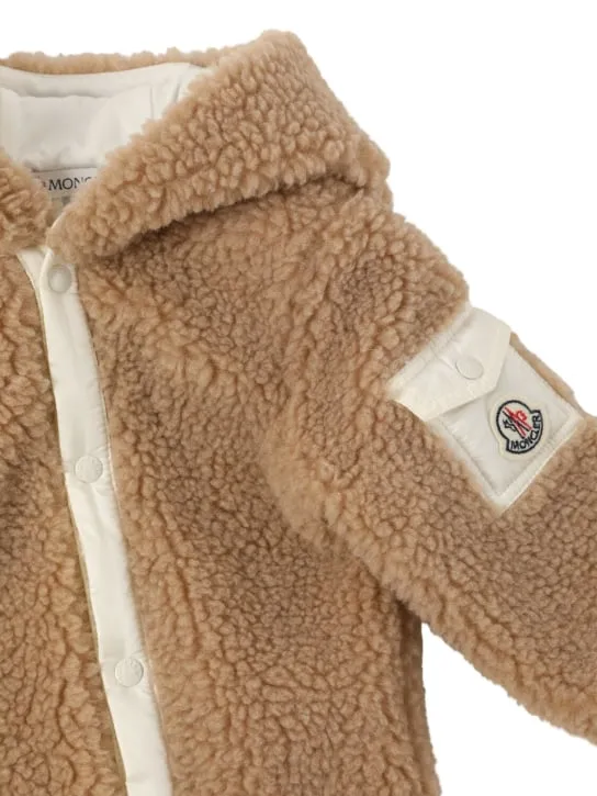 Moncler   Teddy tech romper w/ hood 