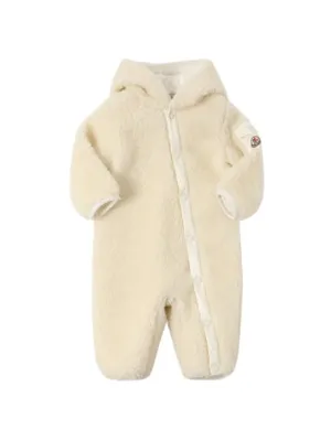 Moncler   Teddy tech romper w/ hood 