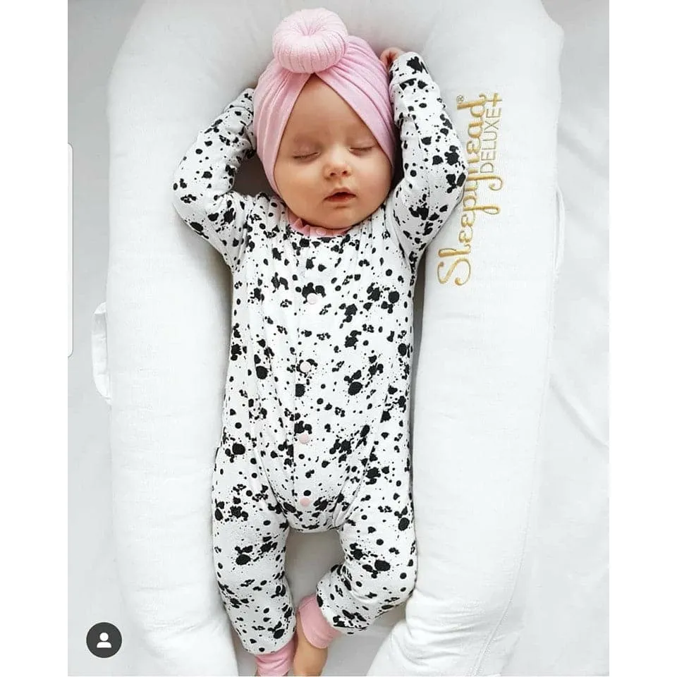 Monochrome Child & Baby Romper | Monosplatter & Pink