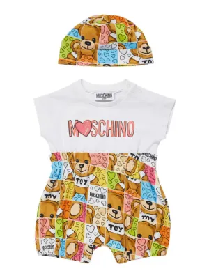 Moschino   Cotton jersey romper &amp; hat 