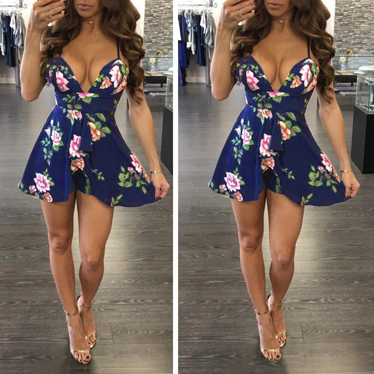 NEVA’S NAVY FLORAL ROMPER