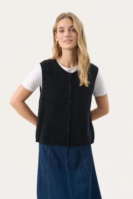 PART TWO PIMIRA KNITTED WAISTCOAT DARK NAVY