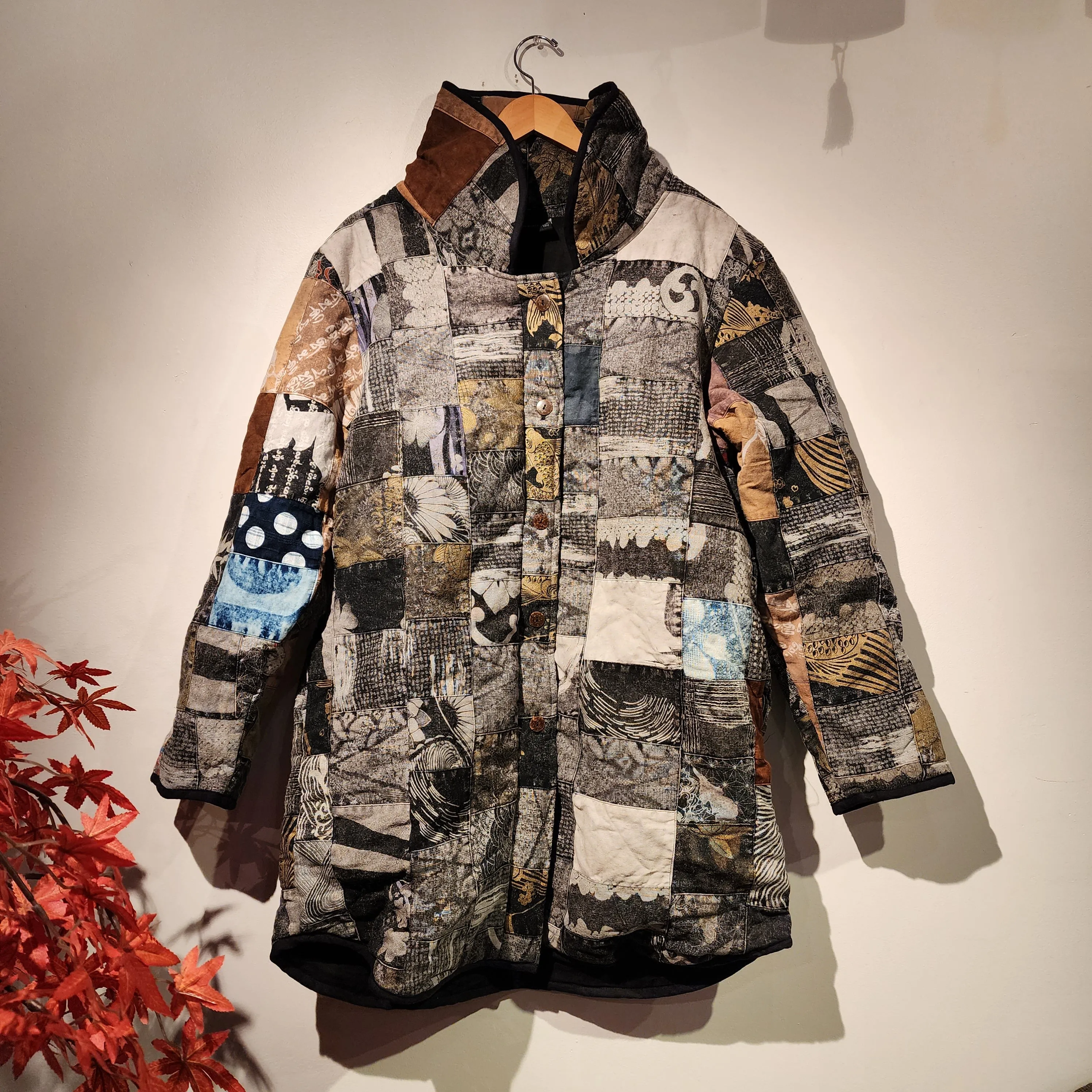 Patchwork Winter Jacket with pockets 2023