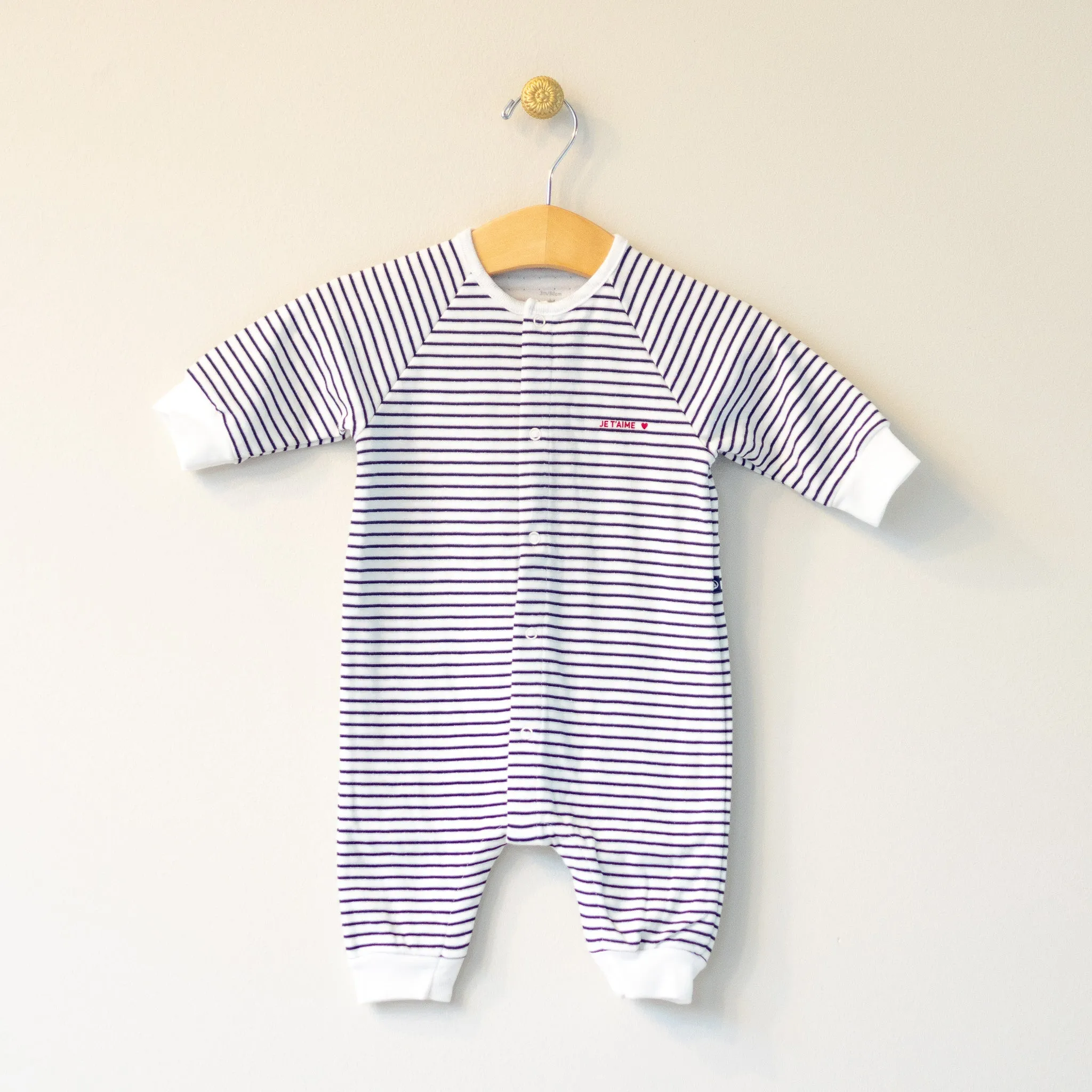 Petit Bateau Romper Navy Stripe