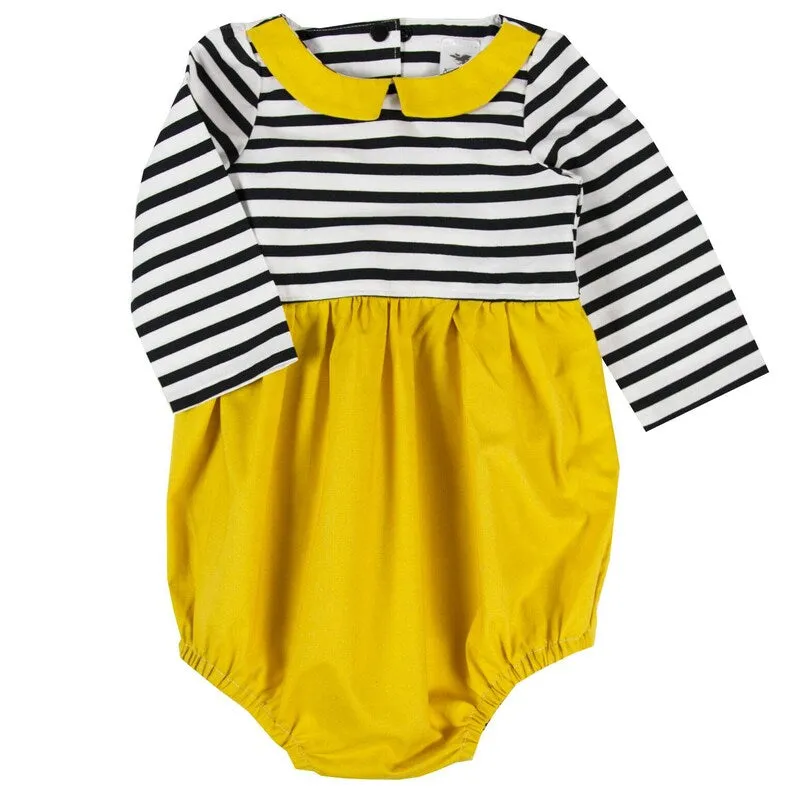 Pippa Mustard Yellow Baby Romper